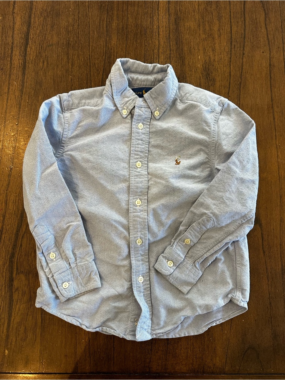 Ralph Lauren Boys Size 5 Light Blue Oxford Button Down Shirt Pony Logo